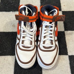 Nike Vandal High leather Orange Obsidian. navy blue/orange/brown/white. Size 8.5